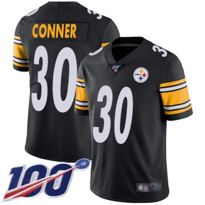 Nike Pittsburgh Steelers #30 James Conner Black Team Color Youth Stitched NFL 100th Season Vapor Limited Jersey