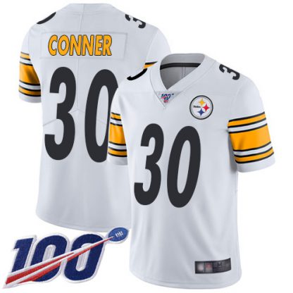 Nike Pittsburgh Steelers #30 James Conner White Men's Stitched NFL 100th Season Vapor Limited Jersey