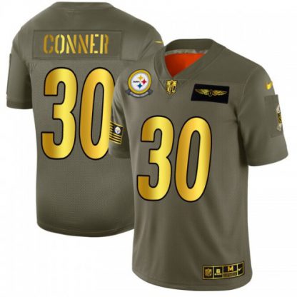 Pittsburgh Pittsburgh Steelers #30 James Conner NFL Men's Nike Olive Gold 2019 Salute to Service Limited Jersey