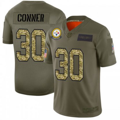 Pittsburgh Pittsburgh Steelers #30 James Conner Men's Nike 2019 Olive Camo Salute To Service Limited NFL Jersey