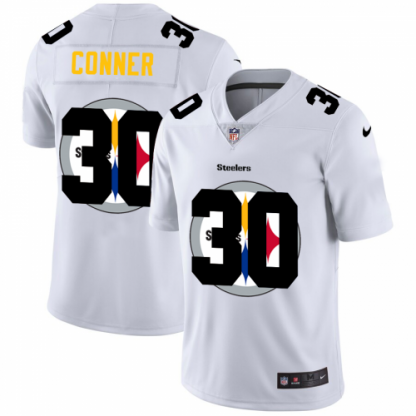 Pittsburgh Pittsburgh Steelers #30 James Conner White Men's Nike Team Logo Dual Overlap Limited NFL Jersey