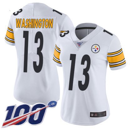 Nike Pittsburgh Steelers #13 James Washington White Women's Stitched NFL 100th Season Vapor Limited Jersey
