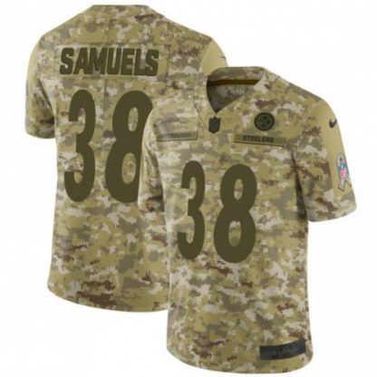 Nike Pittsburgh Steelers #38 Jaylen Samuels Camo Men's Stitched NFL Limited 2018 Salute to Service Jersey