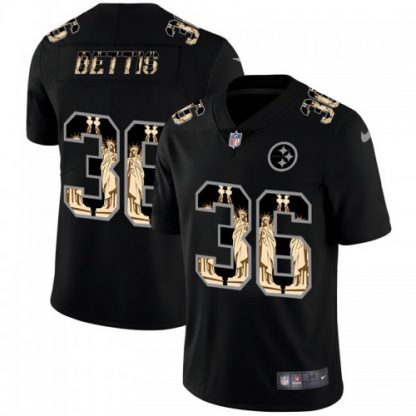 Pittsburgh Pittsburgh Steelers #36 Jerome Bettis Carbon Black Vapor Statue Of Liberty Limited NFL Jersey