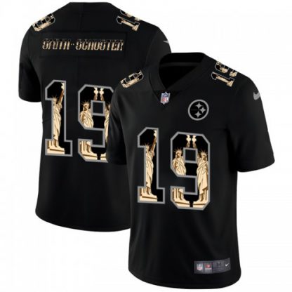 Pittsburgh Pittsburgh Steelers #19 JuJu Smith-Schuster Carbon Black Vapor Statue Of Liberty Limited NFL Jersey