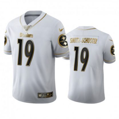 Pittsburgh Pittsburgh Steelers #19 JuJu Smith-Schuster Men's Nike White Golden Edition Vapor Limited NFL 100 Jersey