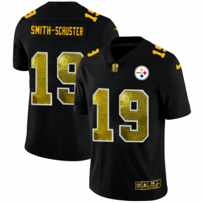 Pittsburgh Pittsburgh Steelers #19 JuJu Smith-Schuster Men's Black Nike Golden Sequin Vapor Limited NFL Jersey