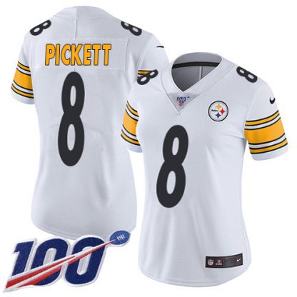 Nike Pittsburgh Steelers #8 Kenny Pickett White Women's Stitched NFL 100th Season Vapor Untouchable Limited Jersey