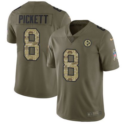 Nike Pittsburgh Steelers #8 Kenny Pickett Olive/Camo Youth Stitched NFL Limited 2017 Salute To Service Jersey