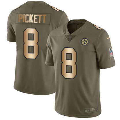 Nike Pittsburgh Steelers #8 Kenny Pickett Olive/Gold Men's Stitched NFL Limited 2017 Salute To Service Jersey