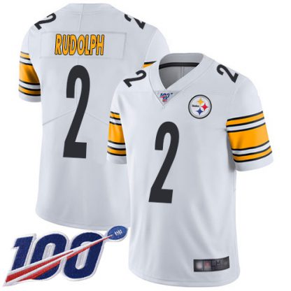 Nike Pittsburgh Steelers #2 Mason Rudolph White Youth Stitched NFL 100th Season Vapor Limited Jersey