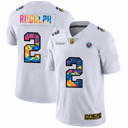 Pittsburgh Pittsburgh Steelers #2 Mason Rudolph Men's White Nike Multi-Color 2020 NFL Crucial Catch Limited NFL Jersey