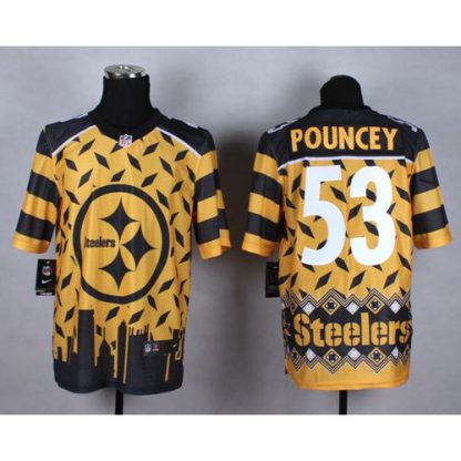 Nike Pittsburgh Steelers #53 Maurkice Pouncey Gold Men's Stitched NFL Elite Noble Fashion Jersey