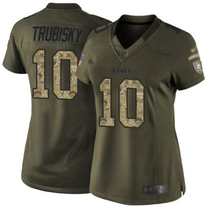 Nike Pittsburgh Steelers #10 Mitchell Trubisky Green Women's Stitched NFL Limited 2015 Salute to Service Jersey