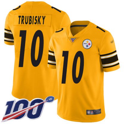 Nike Pittsburgh Steelers #10 Mitchell Trubisky Gold Youth Stitched NFL Limited Inverted Legend 100th Season Jersey