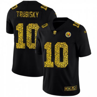 Pittsburgh Pittsburgh Steelers #10 Mitchell Trubisky Men's Nike Leopard Print Fashion Vapor Limited NFL Jersey Black