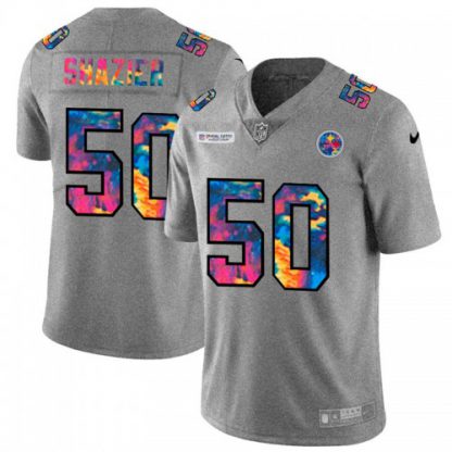 Pittsburgh Pittsburgh Steelers #50 Ryan Shazier Men's Nike Multi-Color 2020 NFL Crucial Catch NFL Jersey Greyheather
