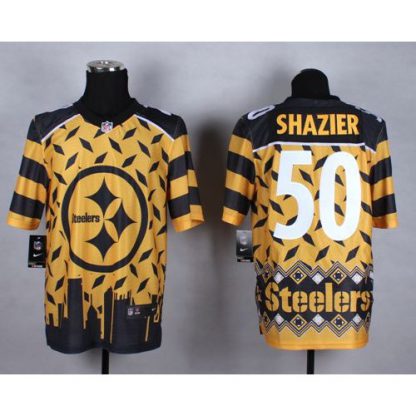 Nike Pittsburgh Steelers #50 Ryan Shazier Gold Men's Stitched NFL Elite Noble Fashion Jersey