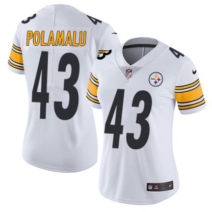 Nike Pittsburgh Steelers #43 Troy Polamalu White Women's Stitched NFL Vapor Untouchable Limited Jersey