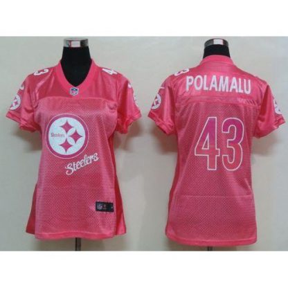 Nike Pittsburgh Steelers #43 Troy Polamalu Pink Women's Fem Fan NFL Game Jersey