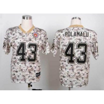 Nike Pittsburgh Steelers #43 Troy Polamalu Camo Men's Stitched NFL Elite USMC Jersey