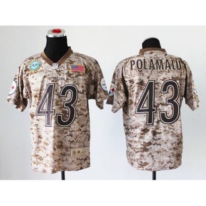 Nike Pittsburgh Steelers #43 Troy Polamalu Camo Men's Stitched NFL New Elite USMC Jersey