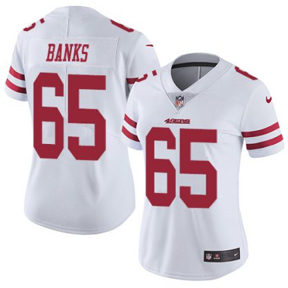 Nike San Francisco 49ers #65 Aaron Banks White Women's Stitched NFL Vapor Untouchable Limited Jersey