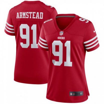 San Francisco San Francisco 49ers #91 Arik Armstead Scarlet Women's 2022-23 Nike NFL Game Jersey