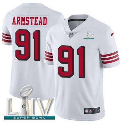 Nike San Francisco 49ers #91 Arik Armstead White Super Bowl LIV 2020 Rush Men's Stitched NFL Vapor Untouchable Limited Jersey