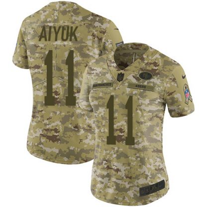 Nike San Francisco 49ers #11 Brandon Aiyuk Camo Women's Stitched NFL Limited 2018 Salute To Service Jersey