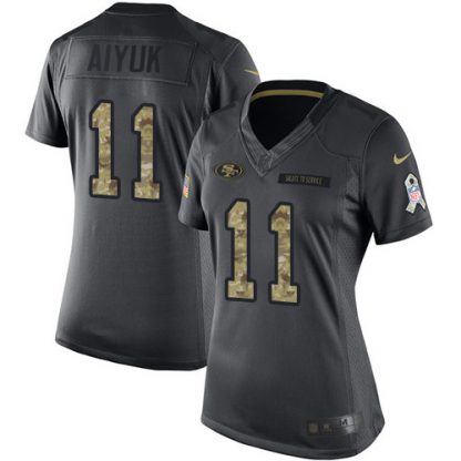 Nike San Francisco 49ers #11 Brandon Aiyuk Black Women's Stitched NFL Limited 2016 Salute to Service Jersey