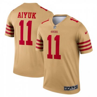 San Francisco San Francisco 49ers #11 Brandon Aiyuk Nike Men's Gold Inverted Legend Jersey