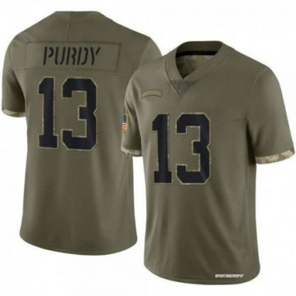 San Francisco San Francisco 49ers #13 Brock Purdy Nike Men's 2022 Salute To Service Limited Jersey - Olive