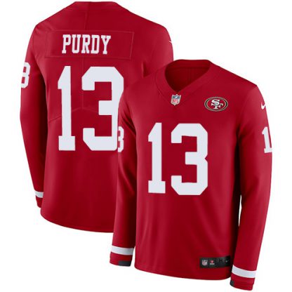 San Francisco San Francisco 49ers #13 Brock Purdy Red Team Color Men's Stitched NFL Limited Therma Long Sleeve Jersey