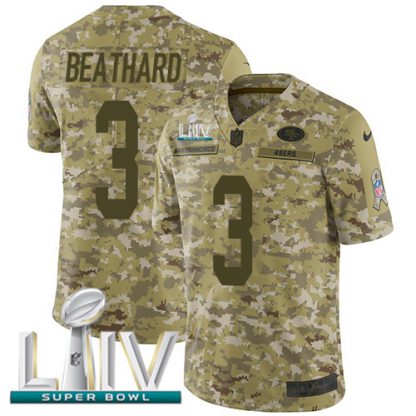 Nike San Francisco 49ers #3 C.J. Beathard Camo Super Bowl LIV 2020 Youth Stitched NFL Limited 2018 Salute To Service Jersey