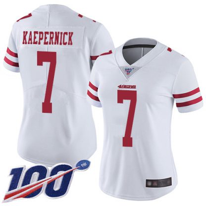 Nike San Francisco 49ers #7 Colin Kaepernick White Women's Stitched NFL 100th Season Vapor Limited Jersey