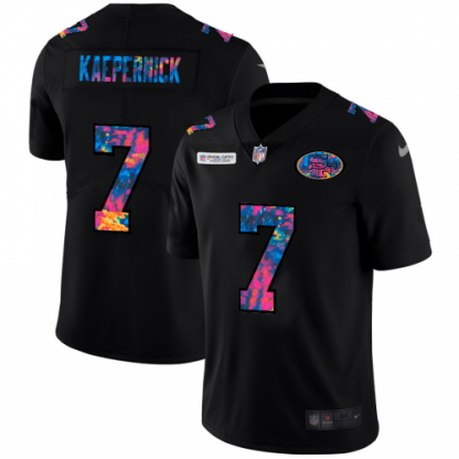 San Francisco San Francisco 49ers #7 Colin Kaepernick Men's Nike Multi-Color Black 2020 NFL Crucial Catch Vapor Untouchable Limited Jersey