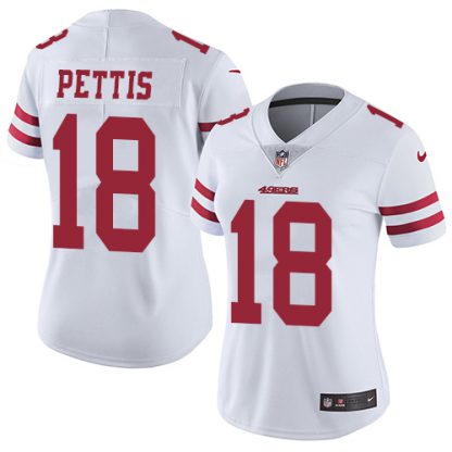 Nike San Francisco 49ers #18 Dante Pettis White Women's Stitched NFL Vapor Untouchable Limited Jersey