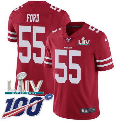 Nike San Francisco 49ers #55 Dee Ford Red Super Bowl LIV 2020 Team Color Youth Stitched NFL 100th Season Vapor Limited Jersey