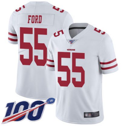 Nike San Francisco 49ers #55 Dee Ford White Men's Stitched NFL 100th Season Vapor Limited Jersey