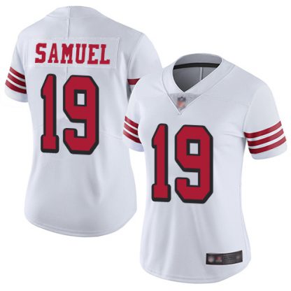 Nike San Francisco 49ers #19 Deebo Samuel White Rush Women's Stitched NFL Vapor Untouchable Limited Jersey