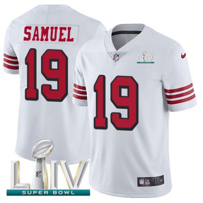 Nike San Francisco 49ers #19 Deebo Samuel White Super Bowl LIV 2020 Rush Men's Stitched NFL Vapor Untouchable Limited Jersey