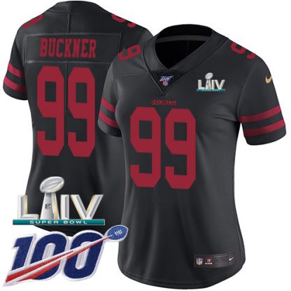 Nike San Francisco 49ers #99 DeForest Buckner Black Super Bowl LIV 2020 Alternate Women's Stitched NFL 100th Season Vapor Limited Jersey