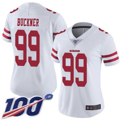 Nike San Francisco 49ers #99 DeForest Buckner White Women's Stitched NFL 100th Season Vapor Limited Jersey
