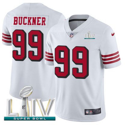Nike San Francisco 49ers #99 DeForest Buckner White Super Bowl LIV 2020 Rush Youth Stitched NFL Vapor Untouchable Limited Jersey