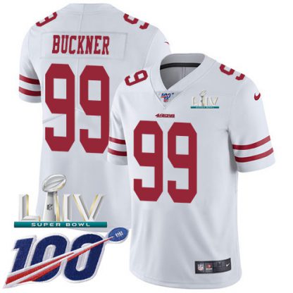 Nike San Francisco 49ers #99 DeForest Buckner White Super Bowl LIV 2020 Youth Stitched NFL 100th Season Vapor Limited Jersey