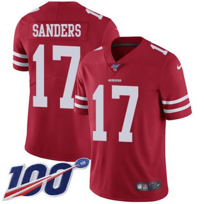 Nike San Francisco 49ers #17 Emmanuel Sanders Red Team Color Youth Stitched NFL 100th Season Vapor Limited Jersey