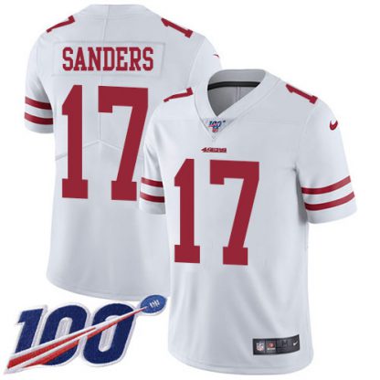 Nike San Francisco 49ers #17 Emmanuel Sanders White Men's Stitched NFL 100th Season Vapor Limited Jersey