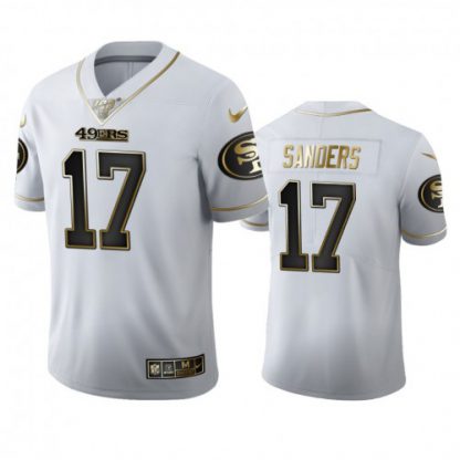 San Francisco San Francisco 49ers #17 Emmanuel Sanders Men's Nike White Golden Edition Vapor Limited NFL 100 Jersey