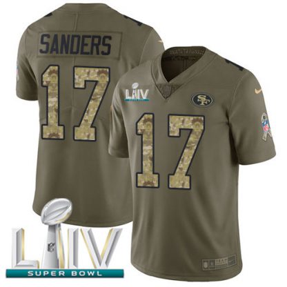 Nike San Francisco 49ers #17 Emmanuel Sanders Olive/Camo Super Bowl LIV 2020 Men's Stitched NFL Limited 2017 Salute To Service Jersey